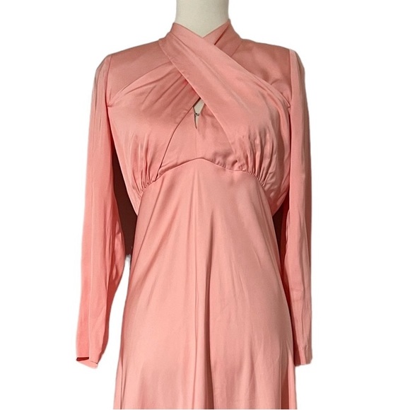 SANDRO Women's Pink Maldive Draped Crisscross Midi Dress Size 38 - Picture 8 of 12